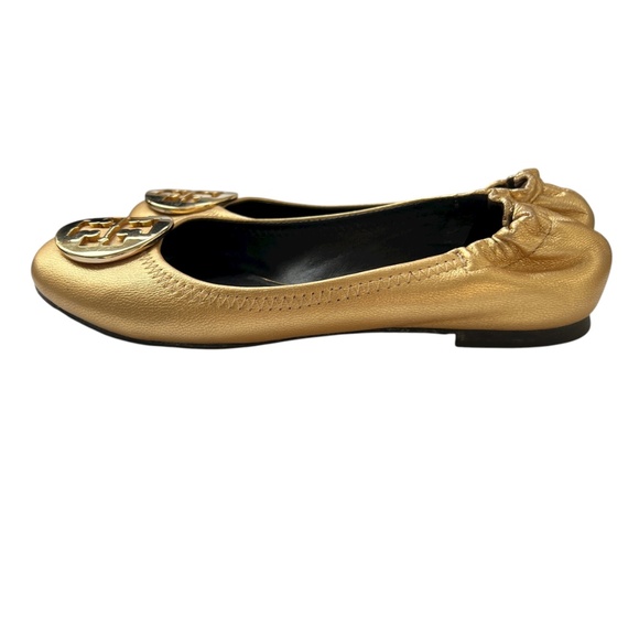 Tory Burch Gold Slip on Shoes Ballet Flats Size 6 1/2 M - Picture 2 of 10